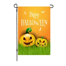 Halloween Garden Two Pumpkins Double-Sided Courtyard Flag Party Decoration Flag