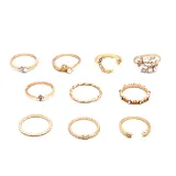 Gold Star Moon Heart Bohemian Adjustable Stackable Finger Rings