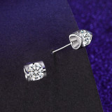 Silver Zircon Diamond Hollow Love Heart Pendant Chain Jewelry Earrings Necklaces Rings Jewelry Sets