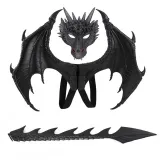 Halloween Holiday Carnival Children's Dress Up Toy Dragon Wing Tail Mask Set