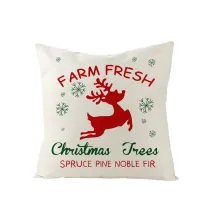 Home Decoration Christmas Elk Hugging Pillow Cover Cartoon Printed Home Sofa Cushion Cover