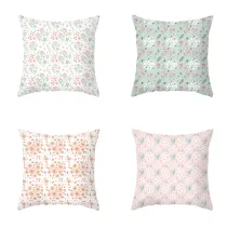4PCS Flowers Home Cotton Decorative Throw Pillow Case Cushion Covers For Sofa Couch Bed Chair