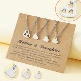 Mother's Day Gifts Bracelets Necklace Set Jewelry Matching Heart Bracelet from Daughter Mom