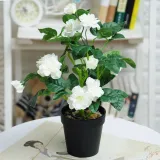 Artificial Plant Potted Rosa Multiflora Flower Green Plant Bonsai Decoration