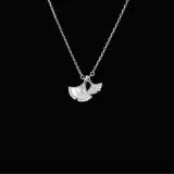 Full Drill Apricot Leaf Diamond Pendant Chain Jewelry Necklace