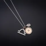 Sterling Silver Twelve Constellations Clavicle Zircon Diamonds Pendant Chain Jewelry Necklace