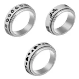 Anxiety Stainless Steel Spinner Ring Anti Anxiety Moon Star Cool Stress Relieveing Rings