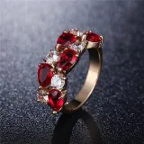 3PCS Drop Diamond Ring Earring Necklace Jewelry Set Crystal Gift For Women Girls