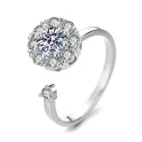 Jewelry Butterfly Star Spinner Rings for Anxiety Full Diamond Adjustable