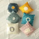 3D Sunflower Handmade Decorative Throw Pillow Case Cushion Covers For Sofa Couch