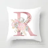 4PCS Home Cotton Decorative Letter A-Z Throw Pillow Case Cushion Covers For Sofa Couch Bed Chair
