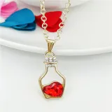 Heart Type Crystal Pendant Silver Golden Chain Jewelry Necklace