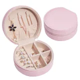 Zipper Type PU Leather Jewelry Box For Girls and Women
