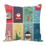 Linen Santa Claus Multi-plate Throw Pillow Sofa Throw Pillow Case