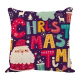 Dark Linen Home Decoration Christmas Letters Gift Pillow Sofa Pillowcase