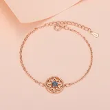 Silver Antlers Love Beads Heart Clavicle Pendant Chain Jewelry Bracelet