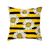 4PCS Home Cotton Decorative Throw Pillow Daisy Pttern Case Cushion Covers For Sofa Couch Bed Chair