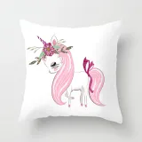4PCS Home Cotton Decorative Cartoon Unicorn Throw Pillow Case Cushion Covers For Sofa Couch Bed Chair