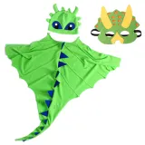 Kids Dinosaur Show Performance Cloak Hat Mask Halloween Christmas Cosplay Costume