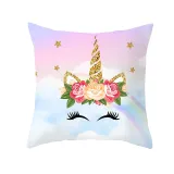 4PCS Rainbow Unicorn Home Cotton Decorative Throw Pillow Case Cushion Covers