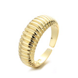 Gold Rretro Wide Opening Adjustable Irregular Chain Ring Gifts