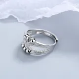 Silver Adjustable Anti Anxiety Spinner Rings Cubic Zirconia Infinity Ring Stackable Stress Relief Worry Rings with Box