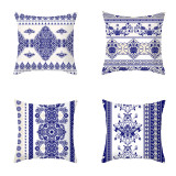4PCS Chinese Style Geometry Decorative Throw Pillow Case Cushion Covers For Sofa Couch Bed Chair