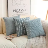 Simple Jacquard Pillow Case Fresh Green Blue Pillow Sofa Cushion Cover