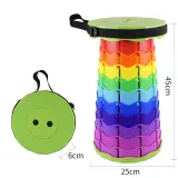 Portable Telescopic Folding Stools Rainbow Multicolor Collapsible Retractable Camping Fishing Hiking Stools