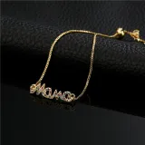 Mama Multicolor Letter Diamante Necklace Bracelet Mom Jewelry Set Gift For Mother's Day