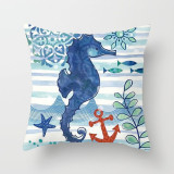 4PCS Home Cotton Decorative Ocean Mermaid Throw Pillow Case Cushion Covers For Sofa Couch Bed Chair
