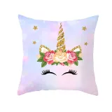 4PCS Rainbow Unicorn Home Cotton Decorative Throw Pillow Case Cushion Covers