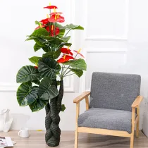Artificial Plant Potted Anthurium Tree Green Plant Bonsai Decoration