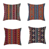 4PCS Home Cotton Decorative Bohemia Geometry Throw Pillow Case Cushion Covers For Sofa Couch Bed Chair