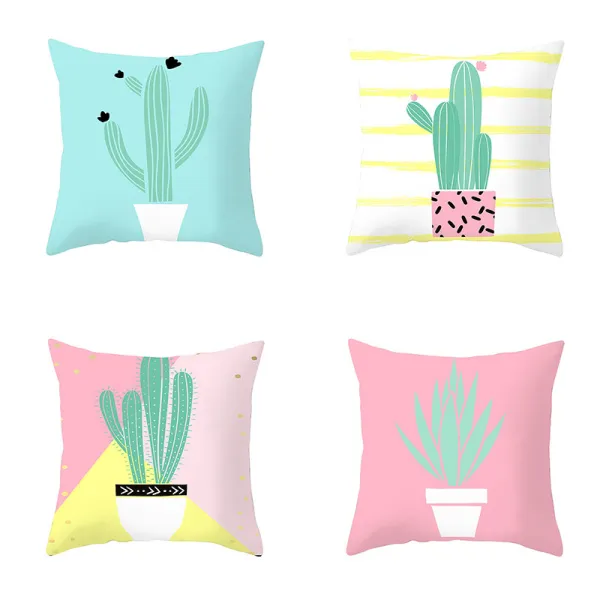 4PCS Home Cotton Decorative Fruits Printing Throw Pillow Case Cushion Covers For Sofa Couch Bed Chair