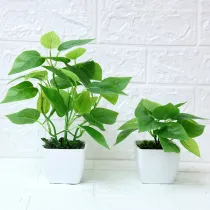 Artificial Mini Green Leaves Potted Home Living Room Indoor Green Plant Decoration