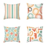 4PCS Home Cotton Decorative Flower Throw Pillow Case Cushion Covers For Sofa Couch Bed Chair