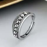 Silver Adjustable Anti Anxiety Rings Fidget Spinner Band Adjustable Stacking Spinning Worry Ring