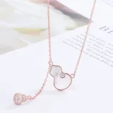 Full Drill Gourd Diamond Pendant Chain Jewelry Necklace