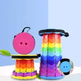 Portable Telescopic Folding Stools Rainbow Multicolor Collapsible Retractable Camping Fishing Hiking Stools