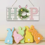 Easter Ornaments Rabbit Front Door Wreath Thief Bunny And Egg Tree Desktop Decoration