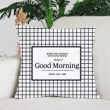 4PCS Home Cotton Decorative Black White Printed Throw Pillow Case Cushion Covers For Sofa Couch Bed Chair