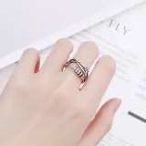 Silver Adjustable Anti Anxiety Rings Fidget Spinner Band Adjustable Stacking Spinning Worry Ring