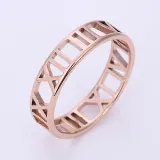 Fashion Jewelry Roman Numerals Hollow Out Stainless Steel Ring