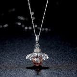 Silver Queen Bee Crystal Drop Earrings Necklace Bracelet Ring Jewelry Set