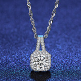 Silver Zircon Diamond Square Pendant Chain Jewelry Earrings Necklaces Rings Jewelry Sets