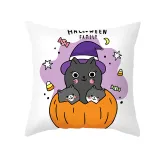 Halloween Holiday Cartoon Cat Pillow Cover Cushion Pillowcase