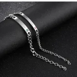Silver His Queen Her King Crown Chain Jewerly Bracelet