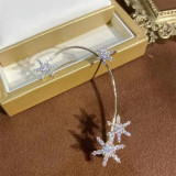 Zircon Diamond Snowflake Ear Clips Loops Earrings