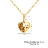 Hollow Out Opened I Love You Heart Necklace with Picture Color Printing Custom Gift